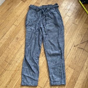 Max studio linen paper bag pants